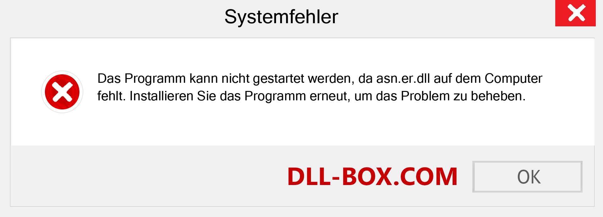 asn.er.dll-Datei fehlt?. Download für Windows 7, 8, 10 - Fix asn.er dll Missing Error unter Windows, Fotos, Bildern