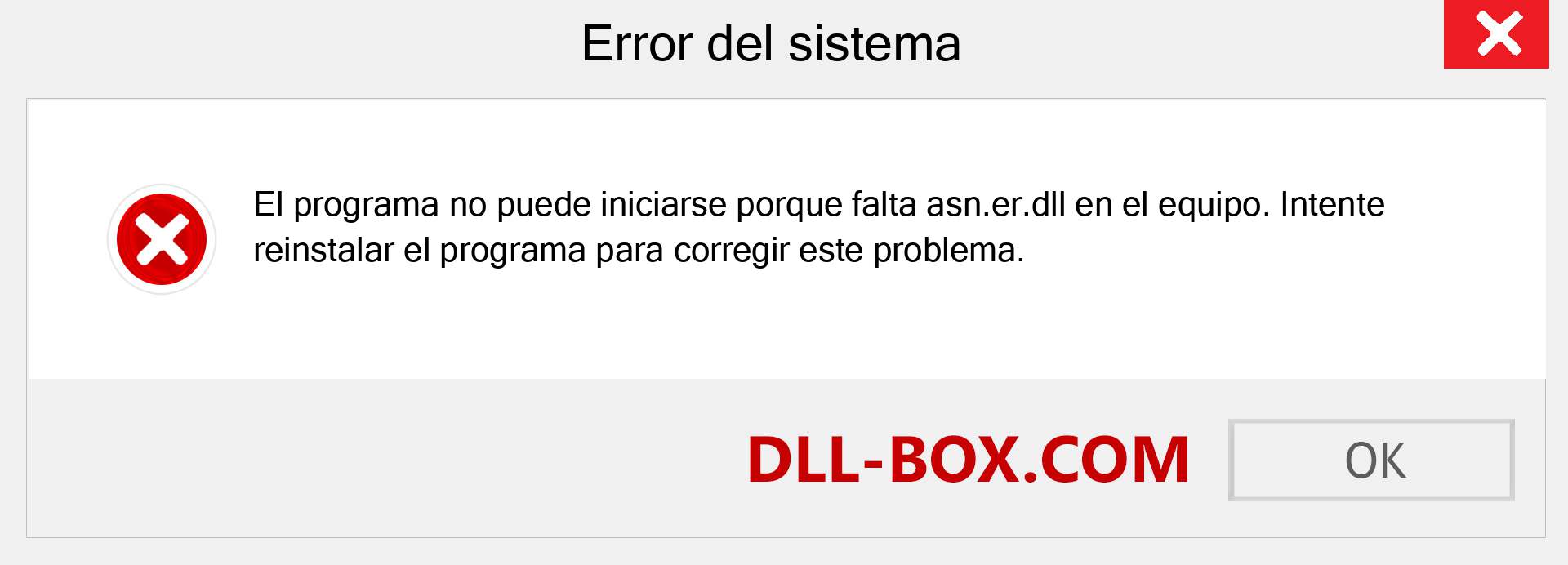 ¿Falta el archivo asn.er.dll ?. Descargar para Windows 7, 8, 10 - Corregir asn.er dll Missing Error en Windows, fotos, imágenes