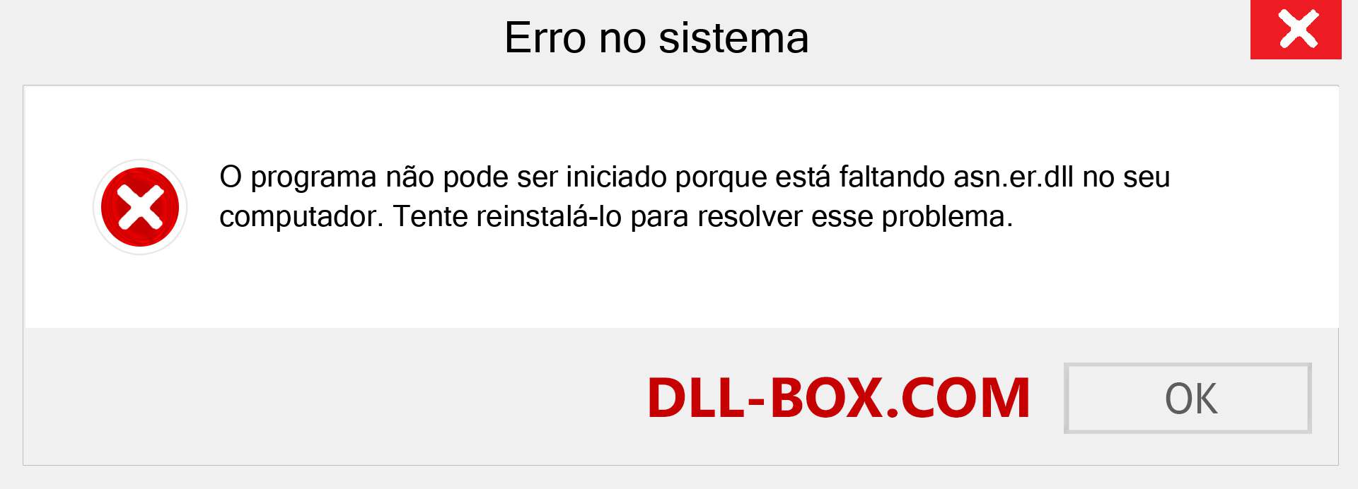 Arquivo asn.er.dll ausente ?. Download para Windows 7, 8, 10 - Correção de erro ausente asn.er dll no Windows, fotos, imagens